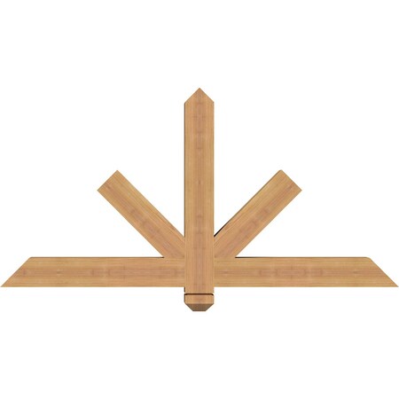 Ekena Millwork Kennewick Timber Gable Bracket, Western Red Cedar, 48"W x 24"H x 3 1/2"D x 3 1/2"F, 12/12 Pitch GBW048X24X0404KEN00SWR